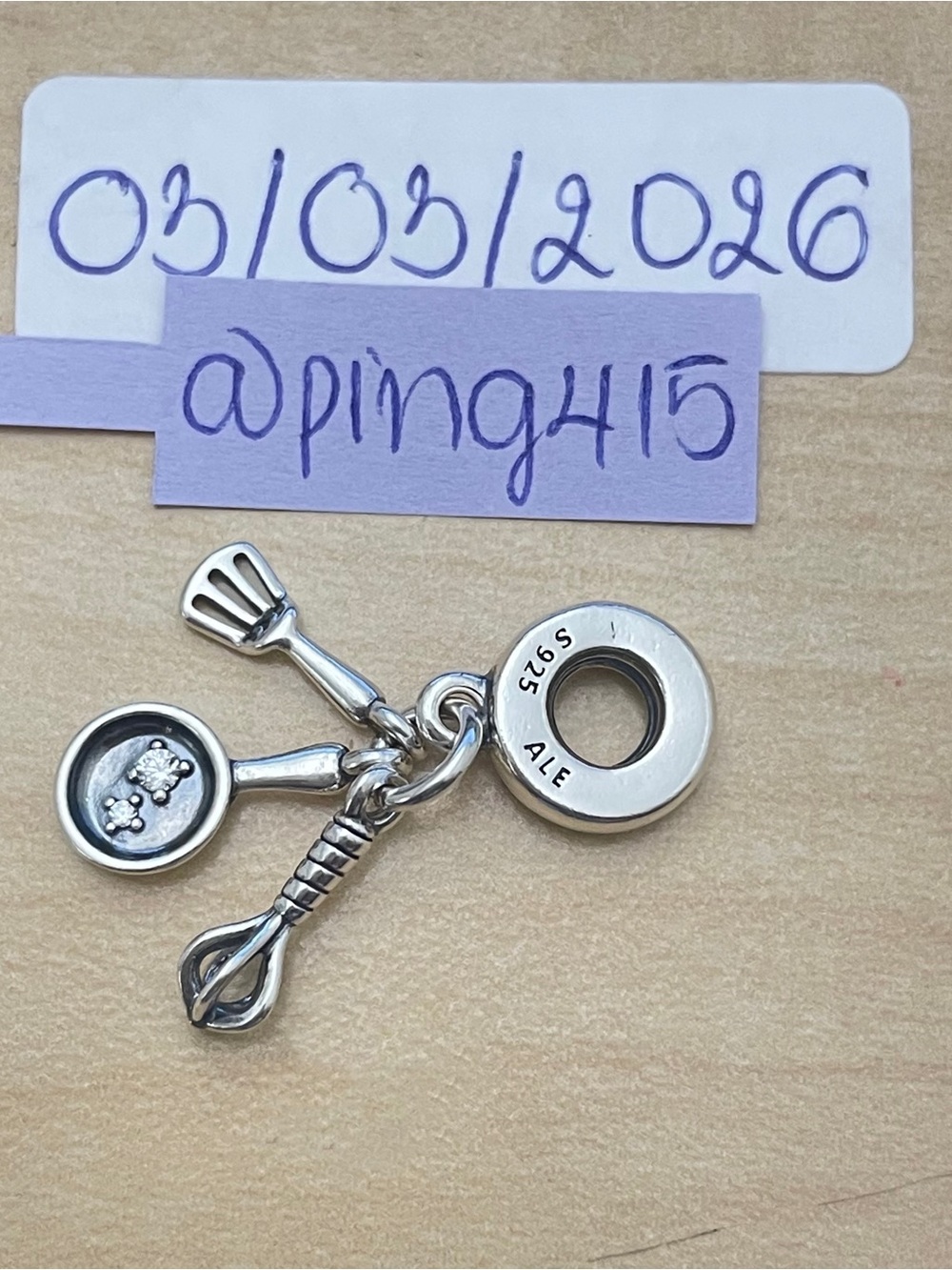 Pandora Spatula, Frying Pan & Whisk Dangle Charm - Picture 9 of 12